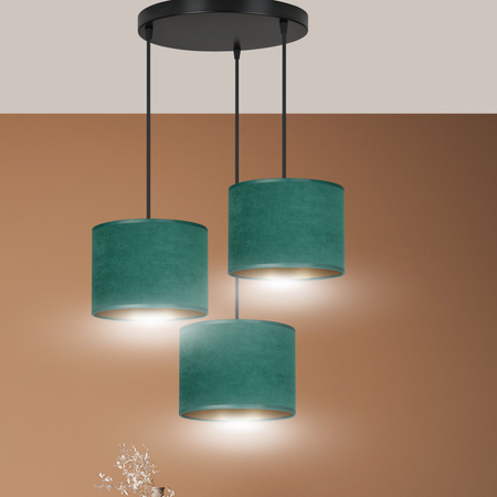 Lampa wisząca HILDE 3 BL PREMIUM GREEN Emibig 1051/3PREM zielony