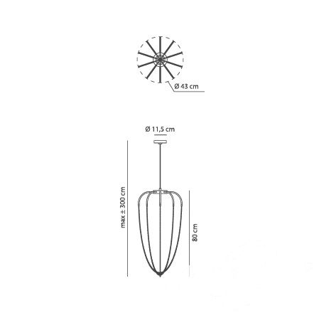 Lampa wisząca Axo Light Alysoid Mosiądz