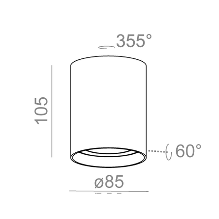 Spot AQForm 46975-M930-F1-00-12 TUBA next 50 Czarny struktura