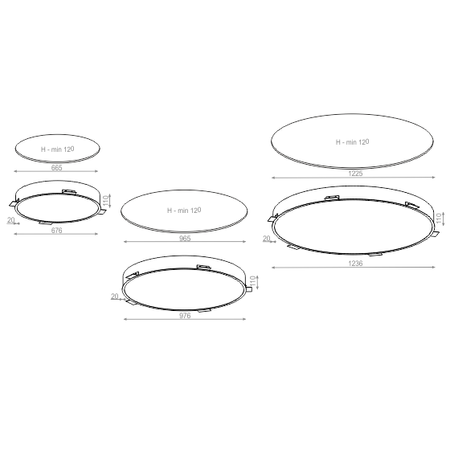 Lampa wpuszczana AQForm Big Size Next Round LED Recessed Biały Struktura [Otwór: 12 x 66.5 cm]