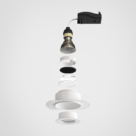 Spot Astro Trimless Slimline Round Fixed Fire-Rated IP65 1248017 Matowy Biały