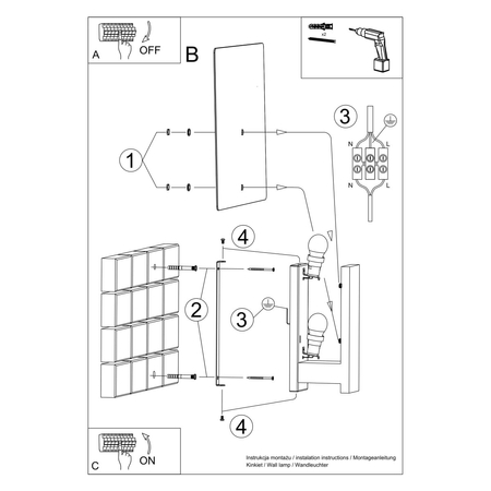 Sollux Lighting Kinkiet LAPPO wenge SL.1096