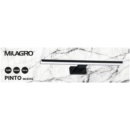 Milagro Kinkiet PINTO BLACK 12W LED 50cm ML8236 CZARNY