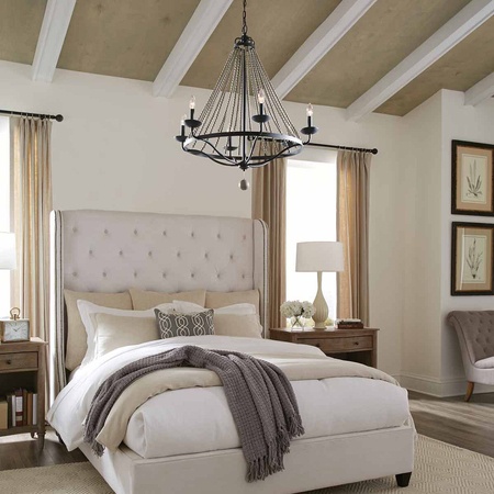 Żyrandol Elstead Lighting Nori drewniany FE-NORI6-DWZ