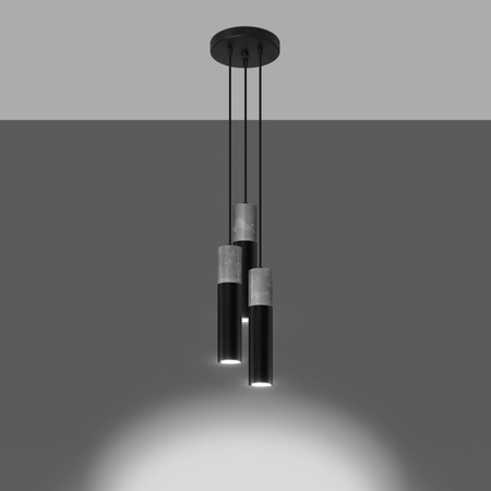 Sollux Lighting Lampa wisząca BORGIO 3P czarny SL.1081