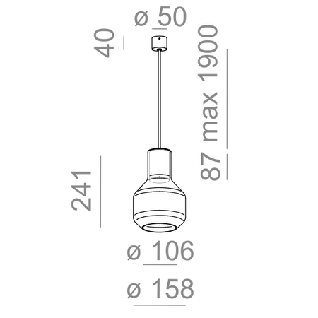 Lampa wisząca AQForm Modern Glass Barrel LED Biały Struktura