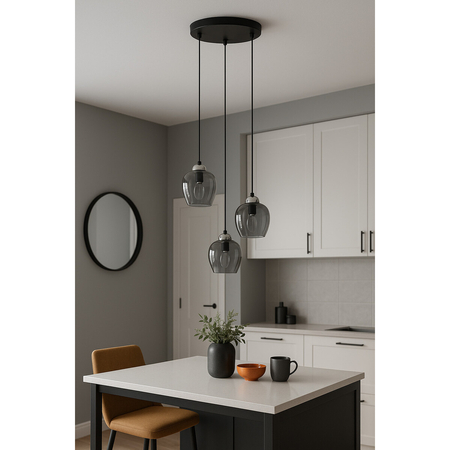 Lampa wisząca Kaja NIRA K-5611 czarny, chrom