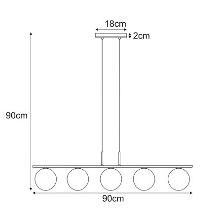 Lampa wisząca Kaja AURA K-5683 transparent, czarny
