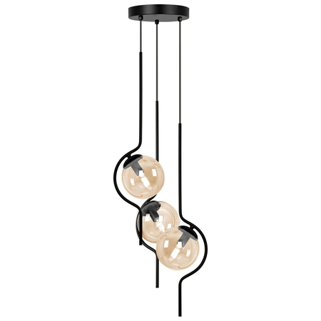 Lampa wisząca Kaja VELA K-5338 bursztynowy, czarny