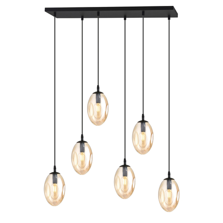 Lampa wisząca ASTRAL 6 Emibig 1267/6 czarny/złoty