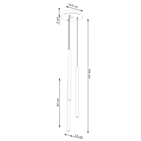 Sollux Lighting Lampa wisząca PASTELO 3P złota SL.1172