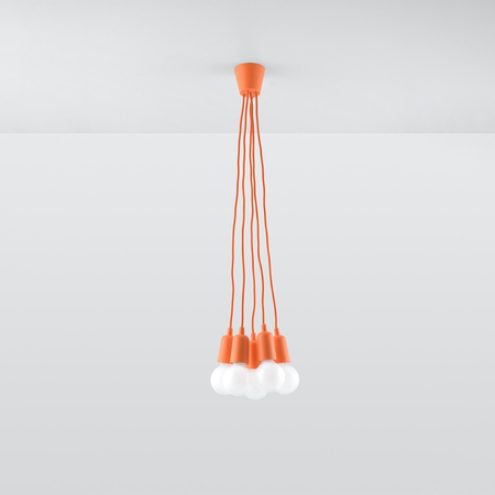 Sollux Lighting Lampa wisząca DIEGO 5 pomarańczowy SL.0586