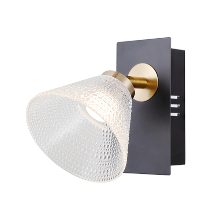 Kinkiet Italux WL-34393-1-BK-HBR Czarny mat, złoty