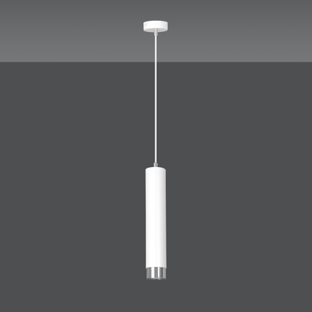 Lampa wisząca KIBO 1 WH/CHROME Emibig 641/1 biały/chrom