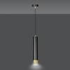 Lampa wisząca KIBO 1 BL/GOLD Emibig 644/1 czarny/złoty