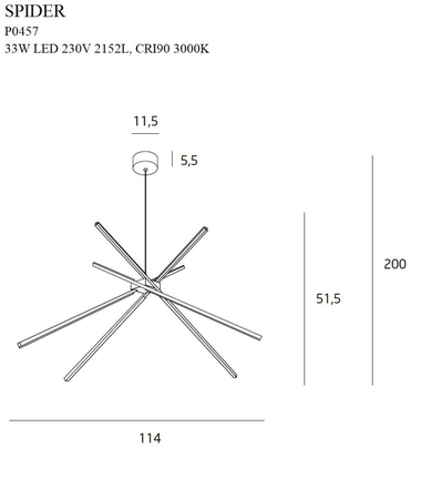 Lampa wisząca Maxlight P0457 złoty