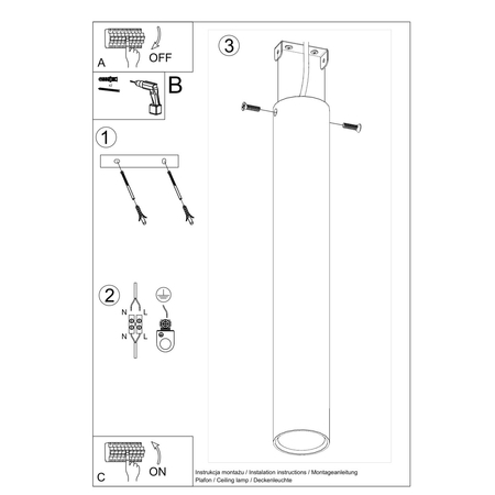 Sollux Lighting Plafon LAGOS 40 czarny SL.1002