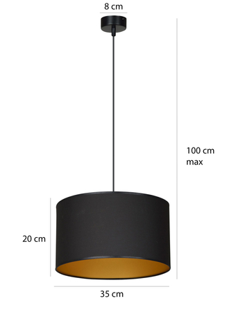 Lampa wisząca ROTO 1 BL BLACK/GOLD Emibig 184/1 czarny/złoty
