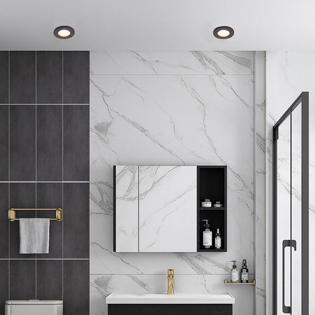 Oczko podtynkowe Lagos okrągłe 1xGU10 czarna IP65 LP-440/1RS BK