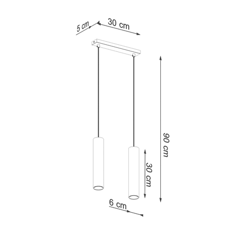 Sollux Lighting Lampa Wisząca LAGOS 2 złoty połysk SL.1241