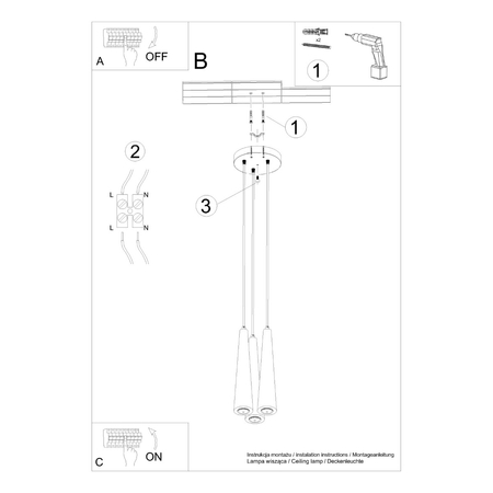 Sollux Lighting Lampa wisząca TALEJA 1 biała [E27] SL.0983