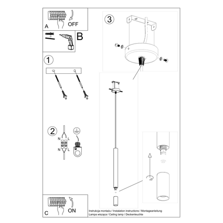 Sollux Lighting Lampa wisząca WEZYR 1 biała SL.0957
