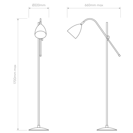 Lampa podłogowa Astro Joel Floor 1223005 Matowy Czarny