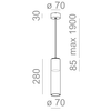 Lampa wisząca AQForm Modern Glass Tube GU10 Biały Struktura