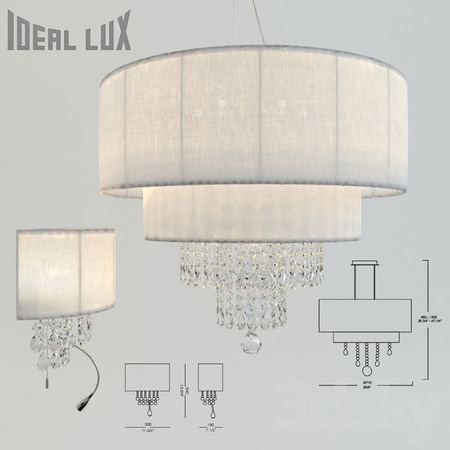 Lampa wisząca IdealLux 182179 Opera SP4 Bianco