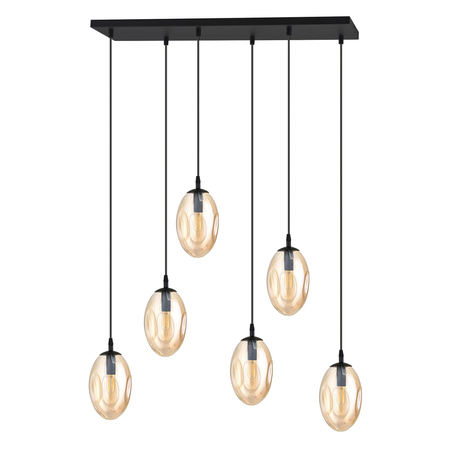 Lampa wisząca ASTRAL 6 Emibig 1267/6 czarny/złoty