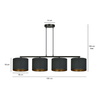 Lampa wisząca HILDE 4 BL BLACK Emibig 1054/4 czarny