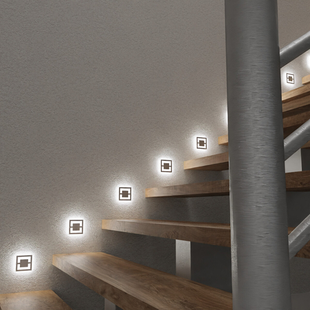Eko-Light Oprawa schodowa QUADRO Barwa Neutralna 4000K EKS0414 BIAŁY / SREBRNY