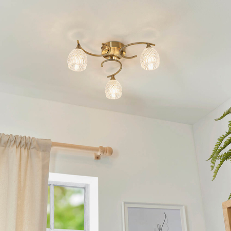 Lampa sufitowa Endon Lighting Boyer BOYER-3AB mosiądz