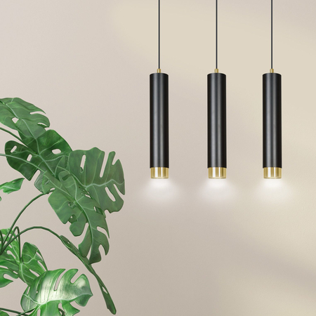 Lampa wisząca KIBO 3 BL/GOLD Emibig 644/3 czarny/złoty