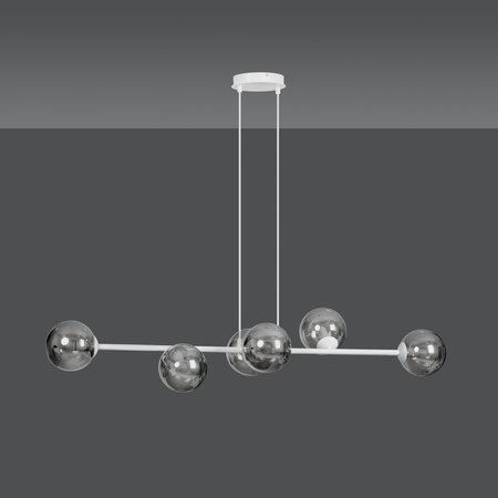 Lampa wisząca ROSSI 6 WH GRAFIT Emibig 878/6 biały/czarny