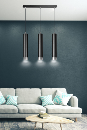 Lampa wisząca KIBO 3 BL/CHROME Emibig 643/3 czarny/chrom