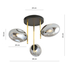 Lampa sufitowa ARGO 3 Emibig 1274/3 czarny/złoty