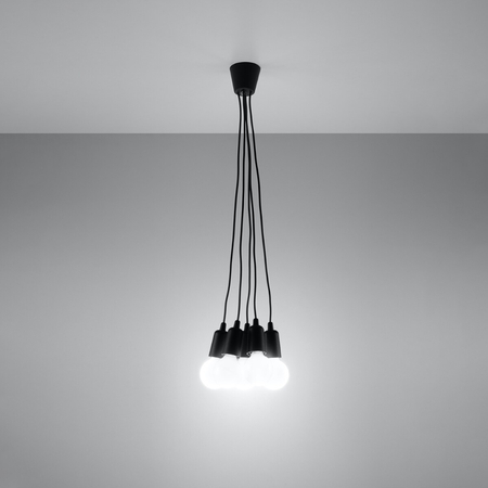 Sollux Lighting Lampa wisząca DIEGO 5 czarna SL.0574