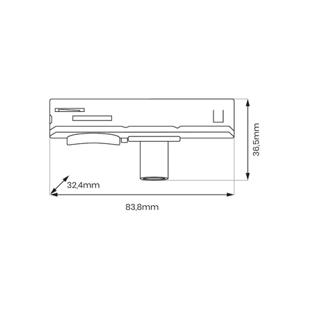 Milagro Złączka Track Czarny Do Lampy Wiszącej 1-Obwodowy ML2129 CZARNY