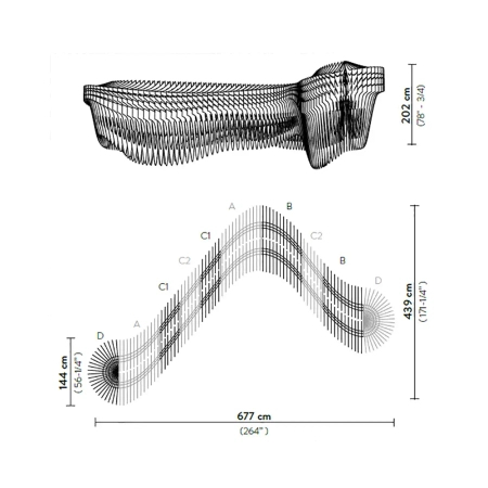 Lampa wisząca Slamp ARIA INFINITA 3 - GOLD ARISXXLGLD06T00A03EU złoty