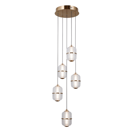 Lampa wisząca Italux Alani PND-34375-5-HBR Złoty