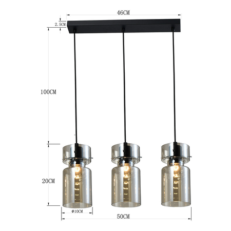 Light Prestige Potrójna lampa wisząca Nivio dymna 3xE27 LP-2811/3L AM