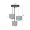 Lampa wisząca HILDE 3 BL PREMIUM GRAY Emibig 1050/3PREM czarny/chrom