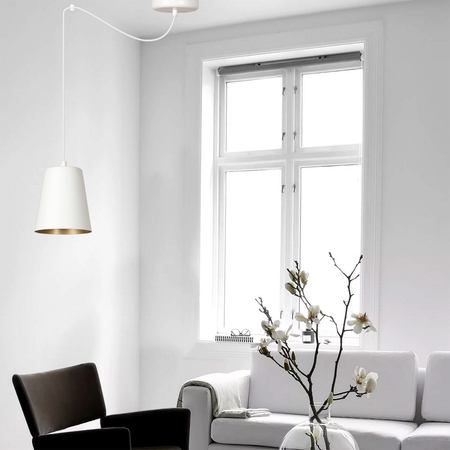 Lampa wisząca LINK 1 WHITE / GOLD Emibig 456/1 biały/złoty