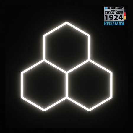 Lampa LED Hexagon Blaupunkt 144W geometryczny panel sufitowy led 4000K CRI90 w kształcie plasta miodu