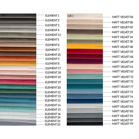 Narożnik GEMA z funkcją spania - I grupa tkanin