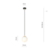 Lampa wisząca ROYAL 1 Emibig 1243/1 biały/czarny