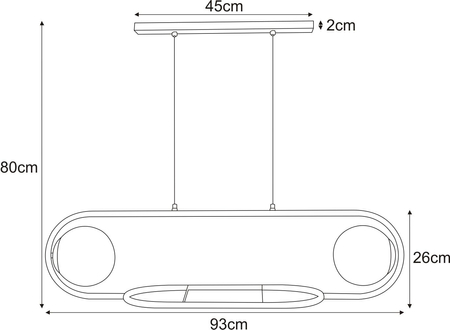 Lampa wisząca FINESTRA Kaja K-4961 biały/czarny
