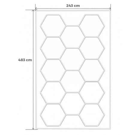 Modułowy system oświetleniowy autogamma HEXAGON LED 243 x 483 cm 3500K PC