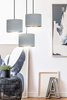 Lampa wisząca HILDE 3 BL PREMIUM GRAY Emibig 1050/3PREM czarny/chrom